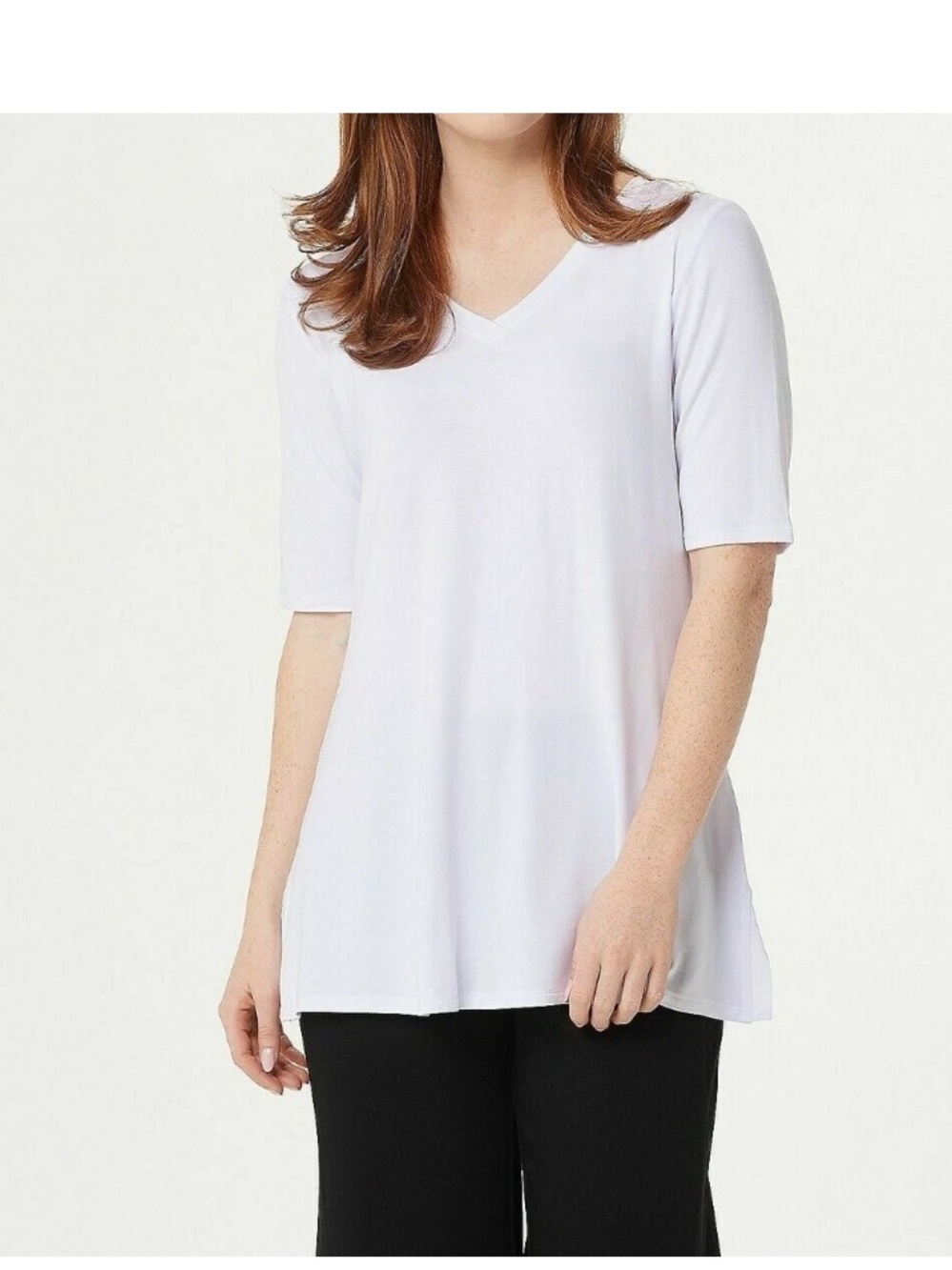 H by Halston Essentials  V-Neck Elbow Sleeve Tunic- worn about 4 times